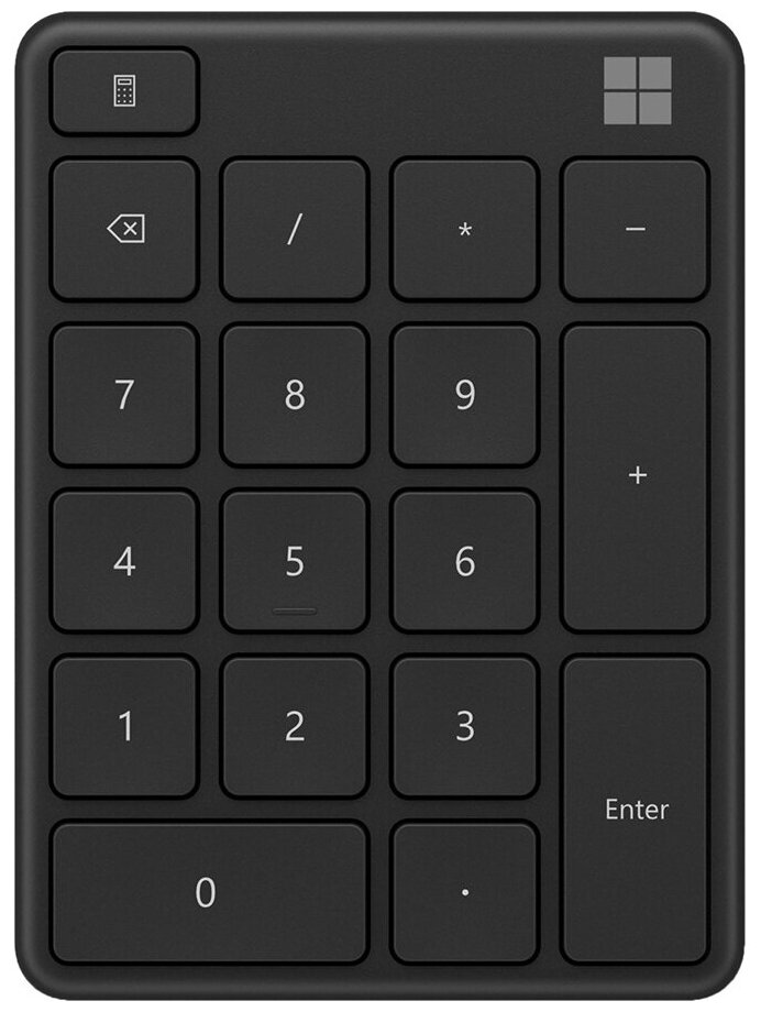 Цифровой блок беспроводной Microsoft Number Pad, Bluetooth, Черный 23O-00006