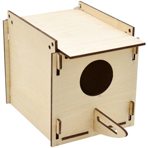 Домик для птиц Скворечник квадратный крепление к клетке фанера 132214 см 416₽