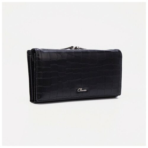 фото Кошелек на кнопке, цвет черный