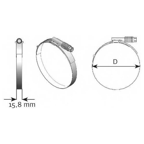 Din98875_хомут Червячный!(Нерж) Premium D=95/117x16мм Man DINEX арт. 98875