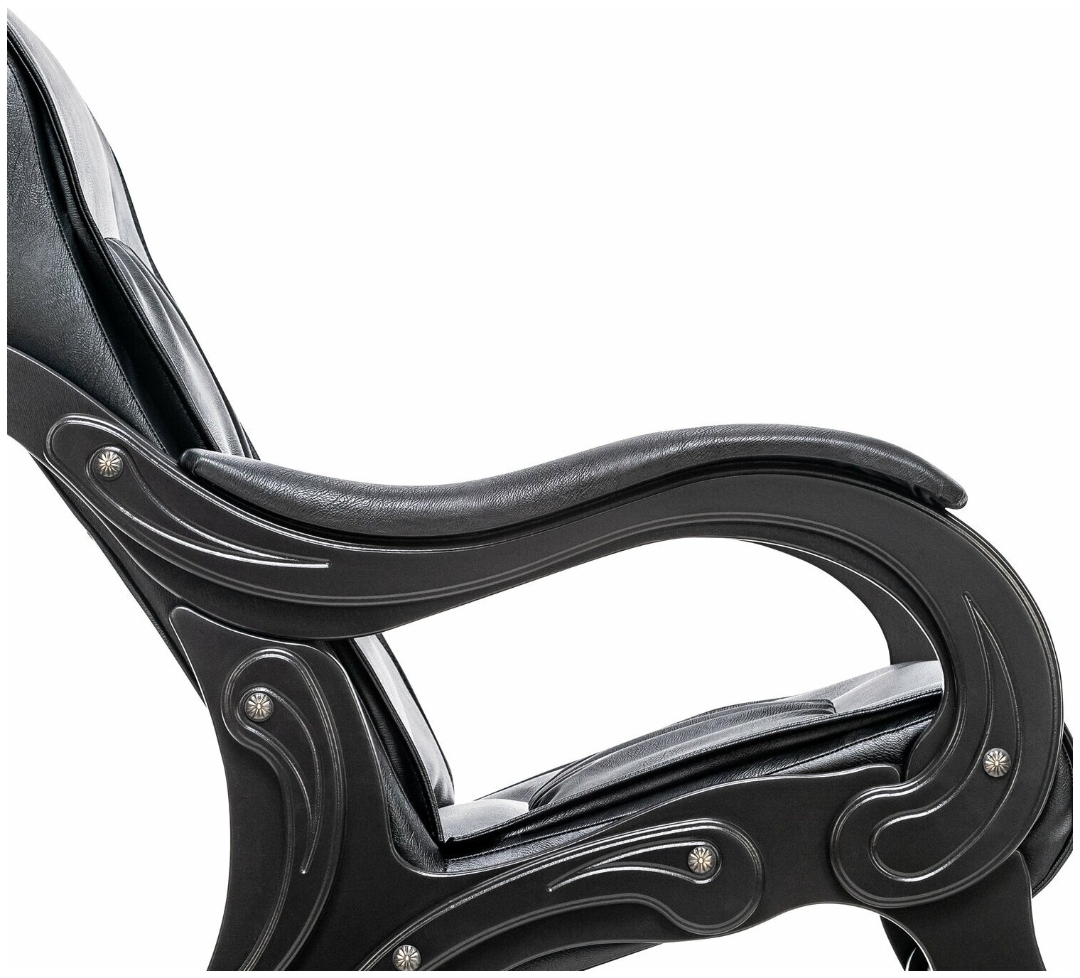 Кресло-качалка Модель 77 Венге, к/з Dundi 109 - фотография № 6