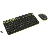 Комплект клавиатура + мышь Logitech MK240 Nano, black/yellow русская