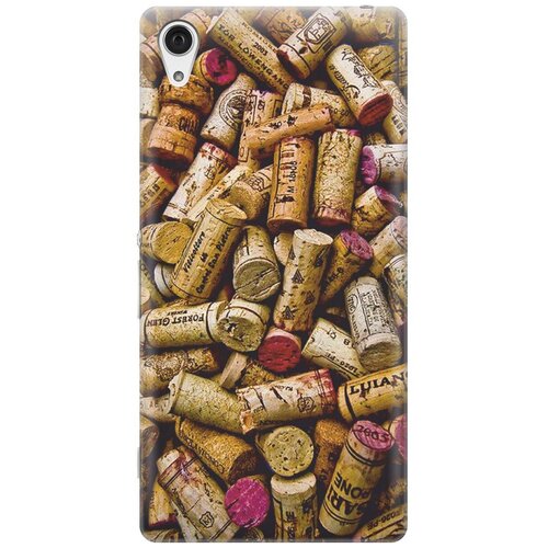 фото Re:pa накладка transparent для sony xperia z2 с принтом "россыпь винных пробок"