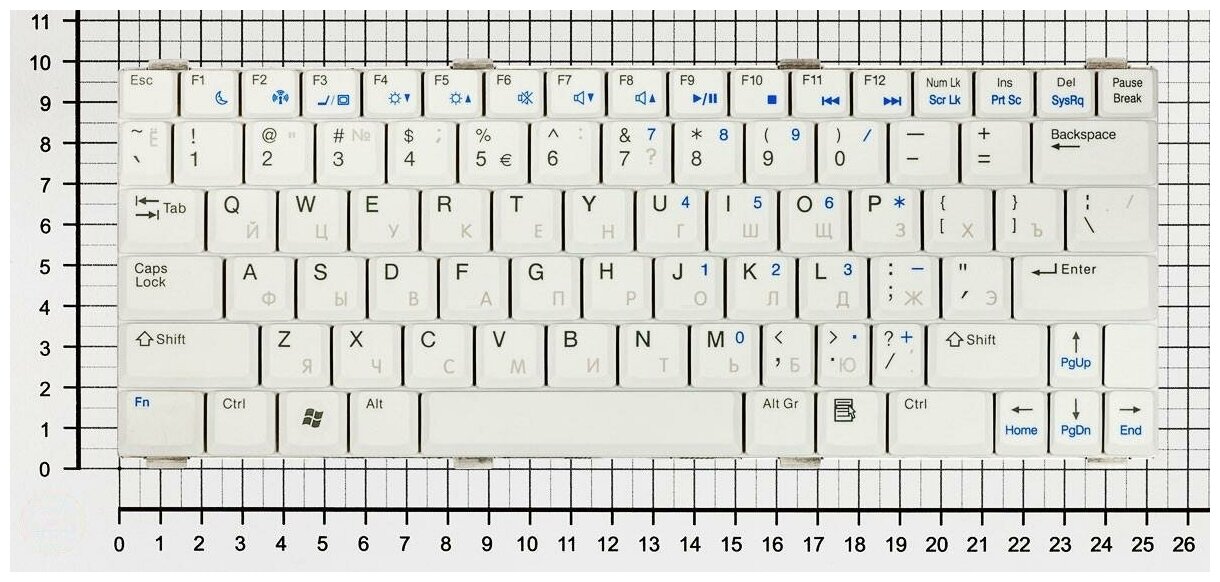 Клавиатура для ноутбука Dell PK1302Q01C0 белая