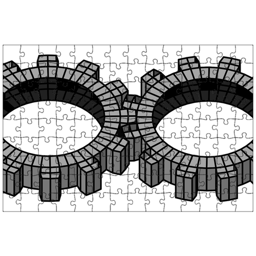 фото Магнитный пазл 27x18см."шестерни, зубчатые колеса, машина" на холодильник lotsprints
