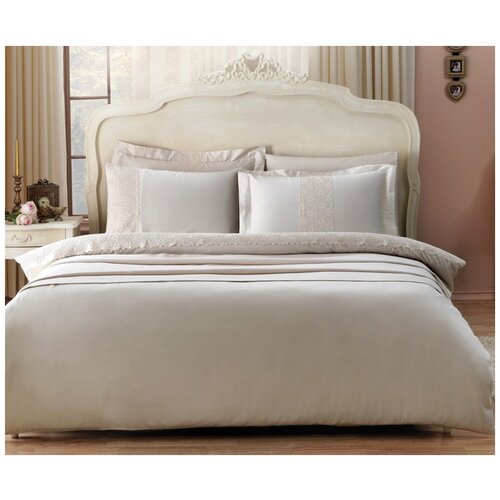 фото Комплект постельного белья tivolyo home forza кремовый (семейный)