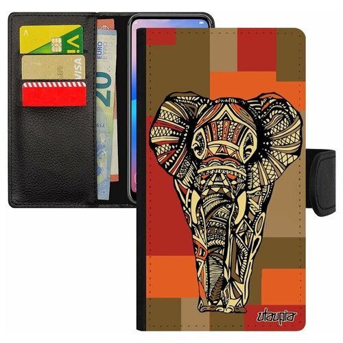 фото Чехол книжка на мобильный apple iphone 7, "слон" африканский саванна utaupia