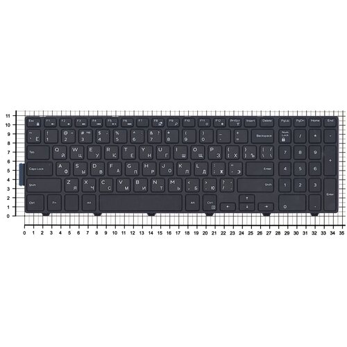 Клавиатура для ноутбука Dell Inspiron 15-5000 5547 5521 5542 черная без подсветки (короткий шлейф) new original lcd back cover bezel hinges palmrest bottom case cover for dell inspiron 15 3565 3567 3576 0vjw69