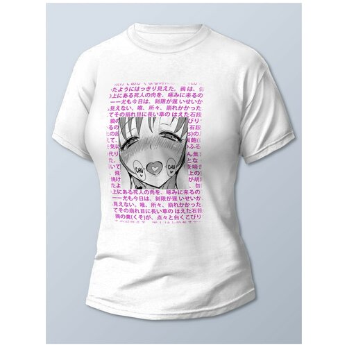 фото Футболка женская белая разное ahegao (ахегао, манга, аниме, этти) - 21803 brut-shop