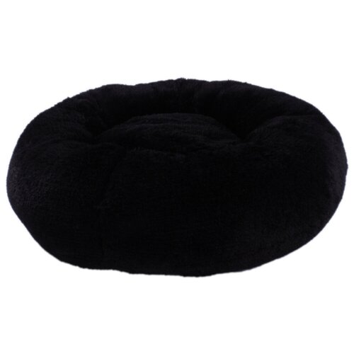 Пушистая лежанка d70 см +-5 см для крупных кошек и собак цвет черный артикул PNL80