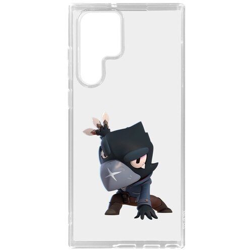 силиконовый чехол накладка krutoff clear case brawl stars ниндзя тара для samsung galaxy s22 ultra s908 Чехол-накладка Clear Case Brawl Stars-Ворон для Samsung Galaxy S22 Ultra