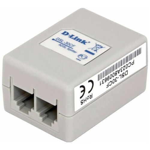 D-LINK DSL-30CF/RS ADSL-сплиттер d link dsl 30cf rs сплиттер adsl2 annex a c телефонным кабелем 12 см