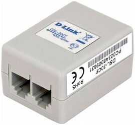 Сплиттер ADSL2+ D-Link DSL-30CF/RS Annex A c телефонным кабелем 12 см