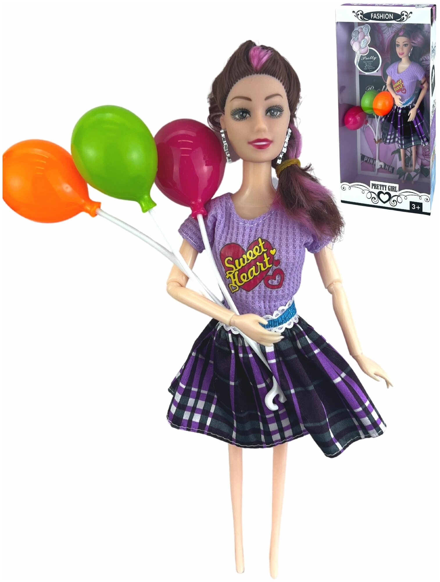 Кукла типа барби, Шарнирная, С аксессуарами, Для девочек, Высота куклы - 30 см.