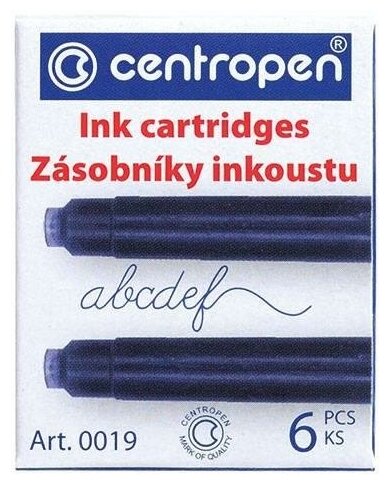 Чернильный картридж Centropen, синий, 6шт, 10 уп. (0019/06)