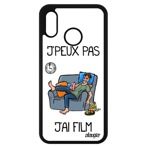 фото Защитный чехол на телефон // huawei p20 lite // "не могу - у меня фильм!" рисунок комикс, utaupia, белый