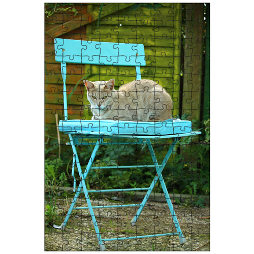 фото Магнитный пазл 27x18см."кот, котенок, стул" на холодильник lotsprints