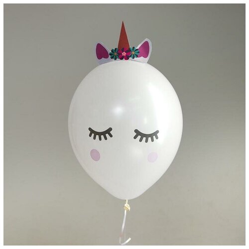 фото Шар латексный "единорог", наклейки, набор 5 шт страна карнавалия