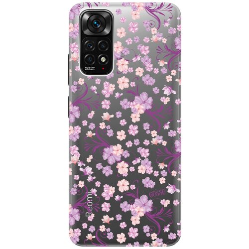 Силиконовый чехол на Xiaomi Redmi Note 11S, Сяоми Редми Ноут 11С с 3D принтом Lilac Flowers прозрачный матовый чехол all flowers for you для xiaomi redmi note 11s сяоми редми ноут 11с с 3d эффектом бирюзовый