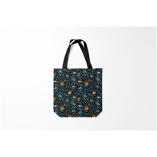 фото Сумка-шоппер / 40х40 см / популярные иллюстрации / природа дождливая осень.солнце облака burnettie