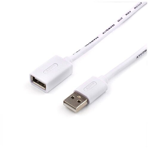 Atcom / Кабель удлинитель USB AM-AF 5м белый AT4717 atcom кабель удлинитель usb am af at6149 usb 3 0 3м синий