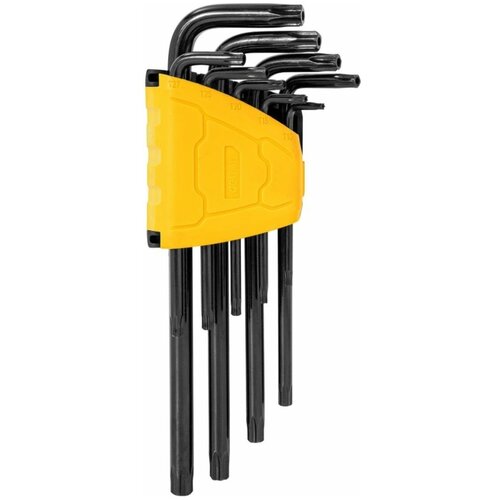 набор шестигранных ключей deko dkht09 065 0337 9 предм желтый Набор шестигранных ключей Deli Tools DL234209H, 9 предм., желтый/черный