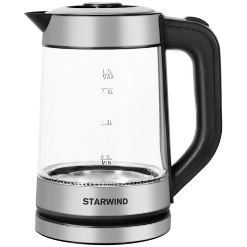 Чайник STARWIND SKG3081, черный/серебристый чайник электрический starwind skg3081 черный и серебристый