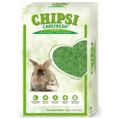 Carefresh Наполнитель-подстилка OForest Green зеленый бумажный для мелких домашних животных и птиц 14л 1.1 кг