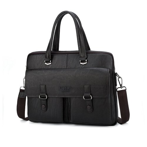 фото Сумка-портфель mypads 7713-3 polo sulpai из качественной импортной эко-кожи дизайнерская необычная деловая вместительная сумка для ноутбука планшета 15.6" черного цвета