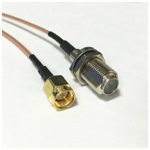 Адаптер для модема (пигтейл) SMA (male) - F (female) кабель RG316 адаптер для модема пигтейл crc9 sma female