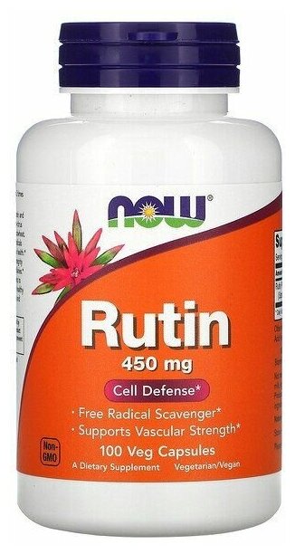 NOW Foods Rutin - Рутин, 450 мг 100 вегетарианских капсул