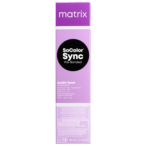 Matrix SoColor Sync Pre-Bonded - Матрикс Соколор Синк Тонер кислотный для волос, 90 мл - Колор Синк Тонер Clear Прозрачный