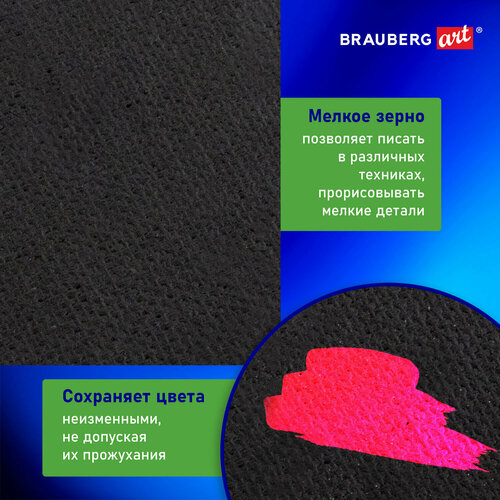 Упаковка 4 шт Холст черный на картоне МДФ 25х35 см грунт хлопок мелкое зерно BRAUBERG ART CLASSIC 191678 744₽