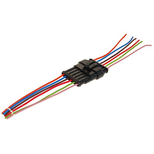 Разъем соединительный 1.5мм 6-клеммный (м+п) герметичный с проводом в сборе аэнк 7061-10/20СБ