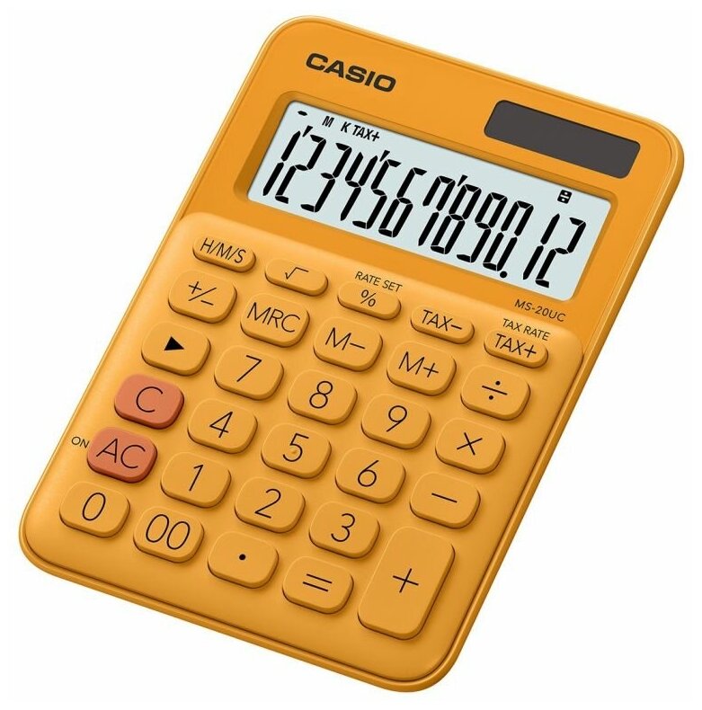 Калькулятор Casio MS-20UC-RG-W-EC, 12-разрядный, оранжевый