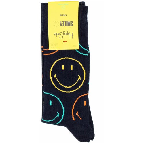 фото Носки с рисунками happy socks x smiley - big smiley black 41-46
