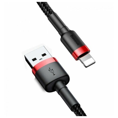 Кабель Baseus Cafule Cable for iP USB - Lightning 2м 1.5A (black and red) кабель baseus cafule cable usb lightning 1м calklf dark gray