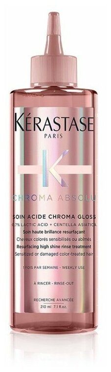 Флюид восстанавливающий Chroma Absolu Soin Acide Chroma Gloss для блеска и гладкости чувствительных или повреждённых окрашенных волос, 210мл.