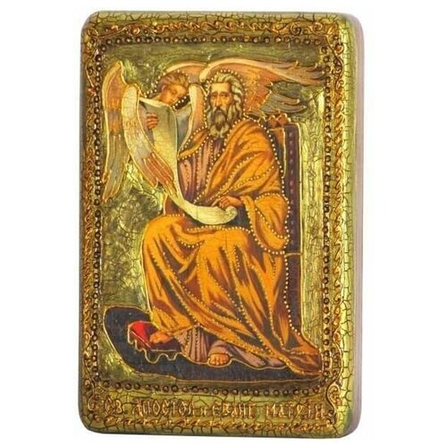 Настольная икона Святой апостол и евангелист Матфей на мореном дубе 10*15см 999-RTI-061m