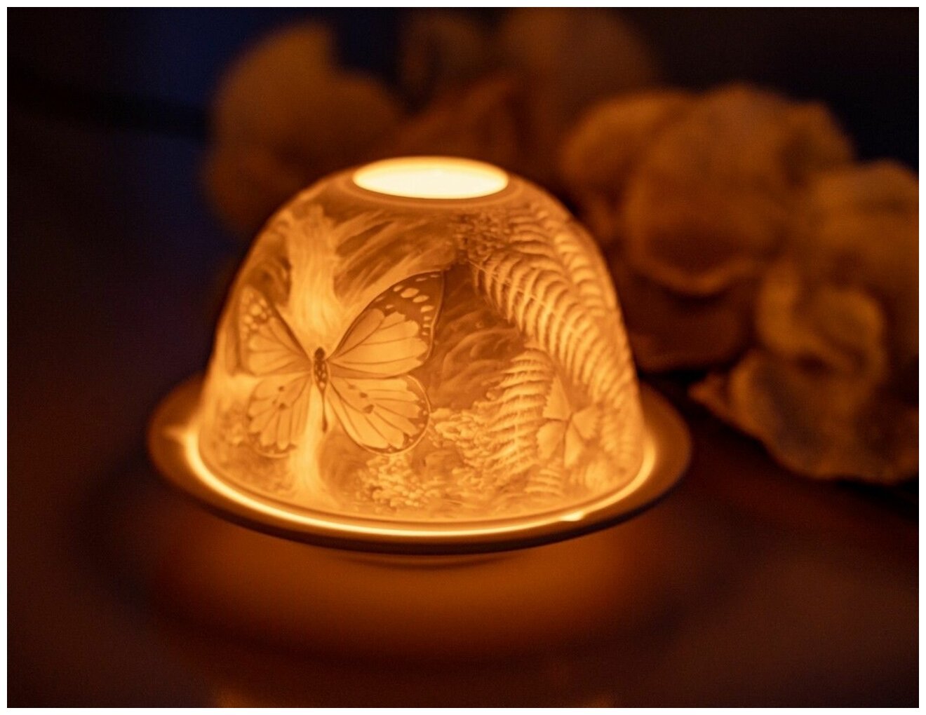 SHISHI, Подсвечник для чайной свечи волшебные бабочки, фарфор, 8х12 см 30659