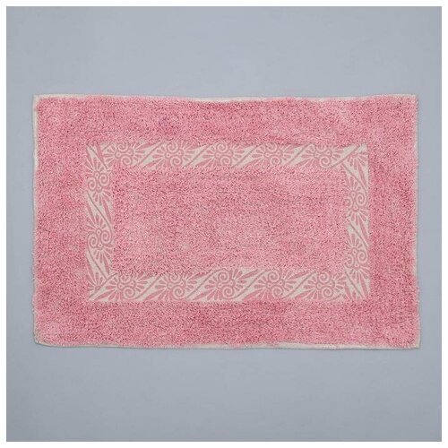 фото Коврик "вензель", 40x60 см, 900 г/м2, 100% хлопок, цвет розовый сима-ленд