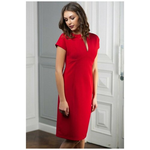 Красное платье с вырезом Look Russian (9738, красный, размер: 42)