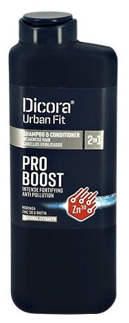 Шампунь-кондиционер для волос DICORA URBAN FIT 2 в 1 мужской с цинком 400 мл