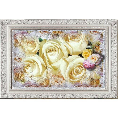 Фотообои бумажные глянцевые Картина розы 134*98 см.(2 листа)