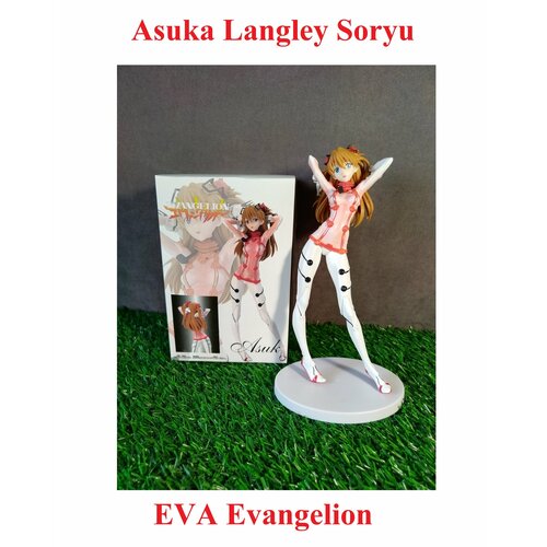 Фигурка Аниме Асука ЕВА в пеньюаре, 22 см Asuka Langley Soryu EVA Evangelion eva asuka langley soryu cosplay wigs long brown orange with 2 ponytail clips hairpin headwerheat resistant synthetic hairwig cap