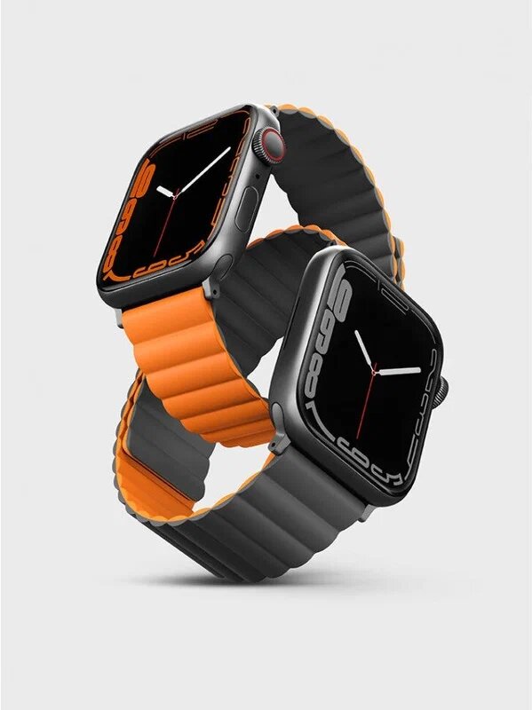 Ремешок Uniq для Apple Watch 49/45/44/42 mm Revix reversible Magnetic Grey/Orange