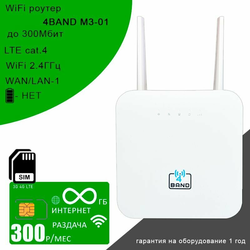 Wi-Fi роутер M3-01 (OLAX AX-6) + сим карта с безлимитным интернетом и раздачей за 300р/мес