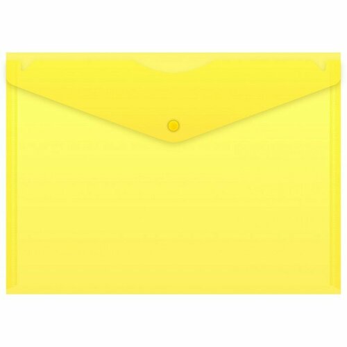 Папка-конверт на кнопке А4, 120 мкм, Calligrata, прозрачная, жёлтая (10 шт)