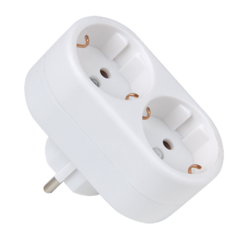 Разветвитель-переходник JazzWay AD-2G с заземлением белый 320₽