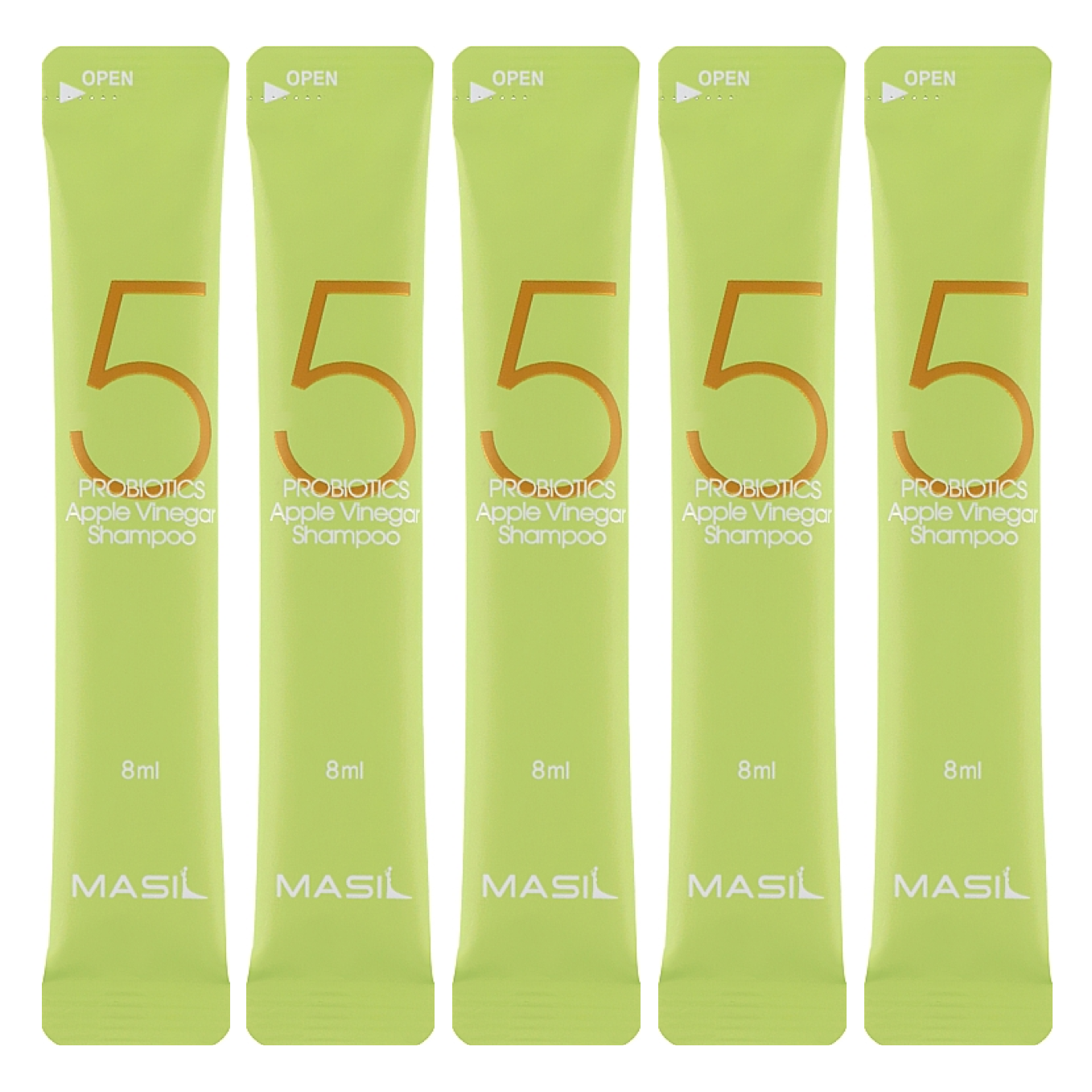 Набор шампуней для волос с яблочным уксусом Masil 5 Probiotics Apple Vinergar Shampoo 8ml (5 саше по 8 мл)